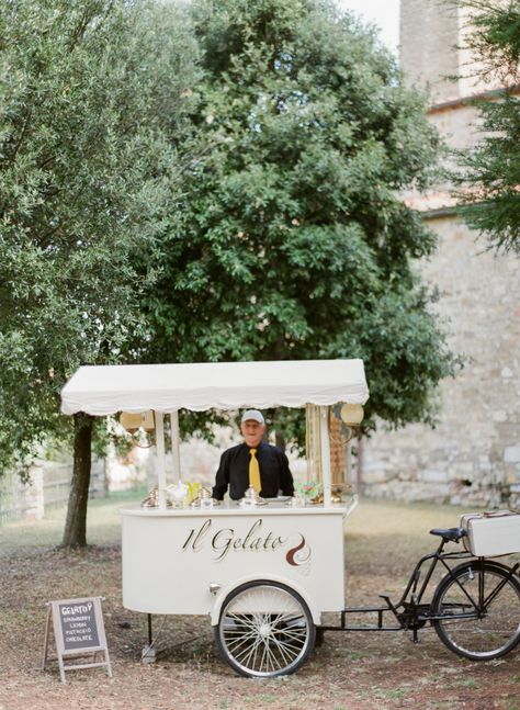 Food Truck Wedding, Outdoor Wedding Ideas, Wedding Cake Alternatives, Ice Cream Cart, Tuscan Wedding, Kentucky Wedding, Unique Wedding Cakes, Food Cart, Maggie Sottero