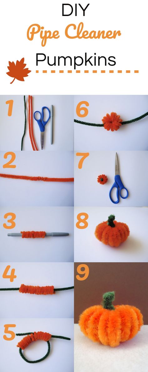 Easy Fall Classroom Crafts, Crafts For All Ages Easy, Pipe Cleaner Pumpkins Diy, School Age Crafts Fall, Corn Pipe Cleaner Craft, Crafts For Kids Pipe Cleaner, Pipe Cleaner Pumpkins For Kids, Fall Pipecleaner Crafts, Crafts With Mini Pumpkins