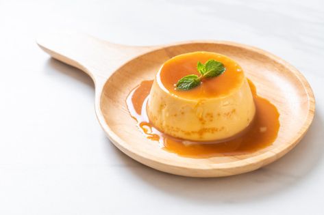 Homemade caramel custard pudding Premium... | Premium Photo #Freepik #photo #food #restaurant #cake #milk Caramel Custard Recipe, Custard Recipe Easy, Soft Foods Diet, Whipped Cream Desserts, Easy Custard, Food Photography Dessert, كريم كراميل, Caramel Pudding, Custard Pudding