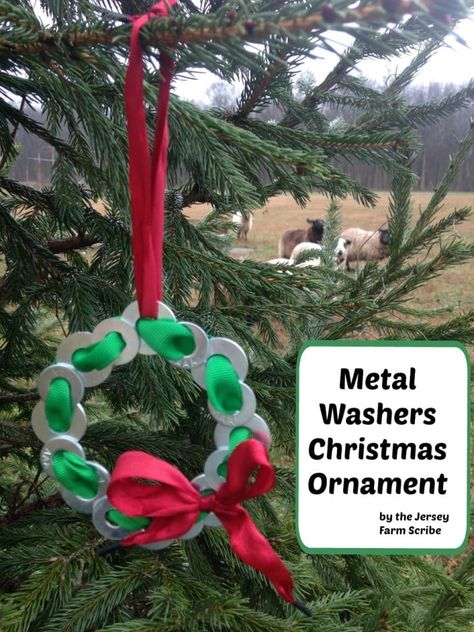 Washer Crafts, Christmas Ornament Tutorial, Pinterest Christmas Crafts, Kids Christmas Ornaments, Handmade Christmas Crafts, Ornament Tutorial, Holiday Crafts Christmas, Christmas Ornaments Homemade, Beautiful Decoration