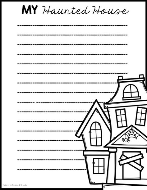 Haunted Houses - A Setting Activity Haunted House Writing Activities, Haunted House Writing, Halloween Arts And Crafts, Directed Drawing, Writing Instruction, Dinosaur Activities, Playroom Storage, Narrative Writing, Figurative Language