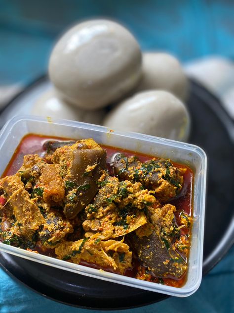 Solid meal Swallow Recipes, Egusi Soup Recipes, Naija Food, Nigerian Dishes, Egusi Soup, Swallow Food, Nigeria Food, African Recipes Nigerian Food, African Dishes