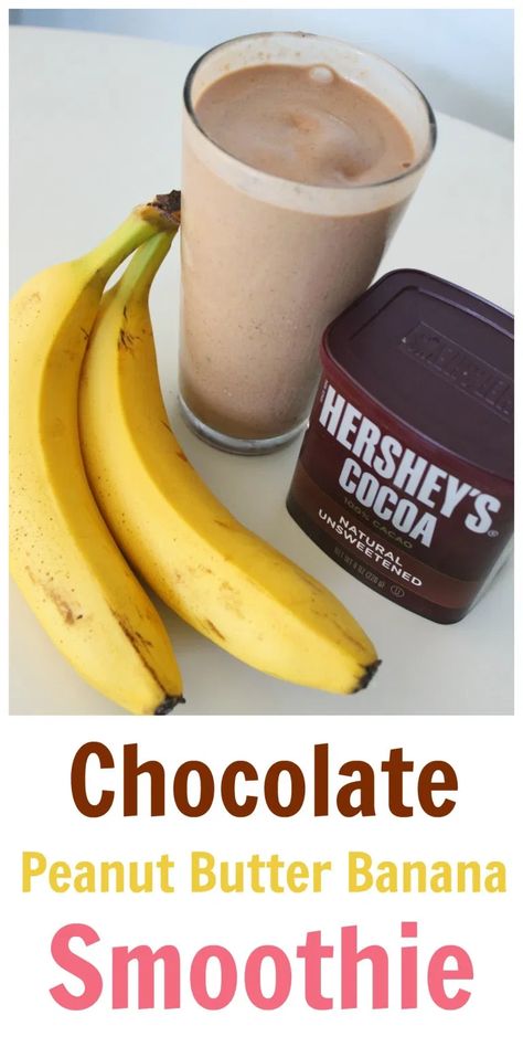 Easy Chocolate Banana Smoothie, Smoothies With Bananas Healthy, Smoothie With Banana And Peanut Butter, Low Calorie Pb2 Smoothie, Peanut Butter Banana Smoothie Healthy, Chocolate Smoothie Recipes Healthy, Peanut Butter Breakfast Smoothie, Banana Smoothie Recipe Easy, Magic Bullet Smoothie Recipes