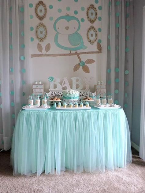 decoracion fiesta baby shower para niños Baby Shower Table Cloths, Baby Shower Garcon, Idee Babyshower, Welcome Home Baby, Owl Baby Shower, Baby Shower Table, Cool Baby, Fiesta Baby Shower, Baby Shower Princess