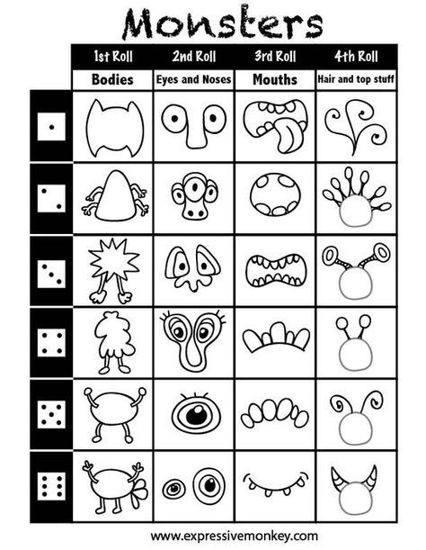 monsters. Draw A Monster, Art Handouts, Monster Drawing, Art Worksheets, Ecole Art, Game For Kids, Learn How To Draw, Art Classroom, Elementary Art