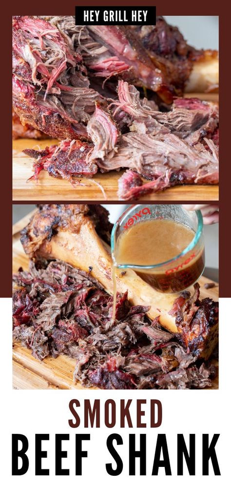 Shank Beef Recipe, Smoked Beef Shank Recipe, Smoked Beef Shank, Smoked Beef Recipes, Thors Hammer Beef Shank, Smoked Shredded Beef, Traeger Ideas, Bbq Recipes Sides, Beef Shank Recipe