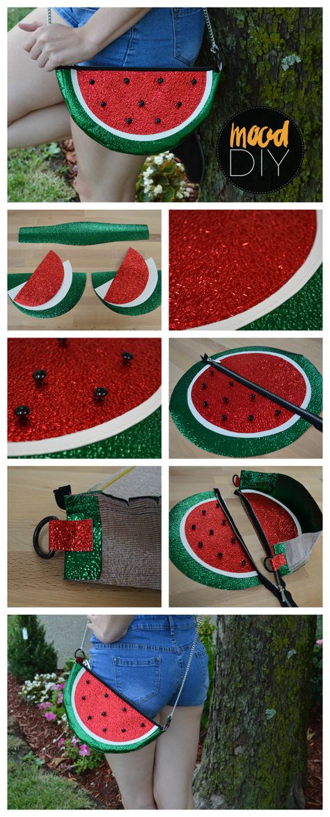 Lo puedo hacer con crochet, algo brillante Watermelon Purse, Fruit Prints, Diy Fashion Trends, Sew Ins, Trendy Sewing, Diy Bricolage, Sewing Purses, Diy Purse, Create Diy