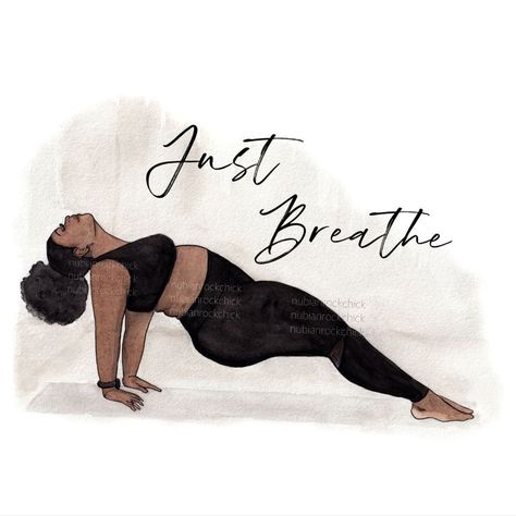 Black Women Art Curvy, Namaste Art, Plus Size Art, Yoga Aesthetic, Vision Board Images, Illustration Quotes, Love My Body, Black Love Art, Yoga Sequences