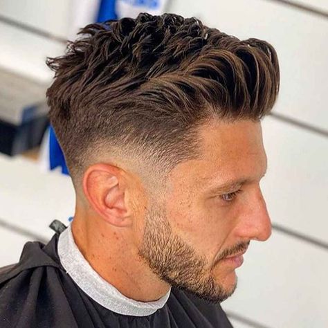 Quiff Fade For Men, Mens Low Skin Fade, Quiff With Fade, Gentalmen Hairstyle, Low Shadow Fade, Blended Fade Mens Haircut, Mens Hairstyles With Beard 2023, Mens Short Quiff Hairstyles, Mens Quiff Haircut