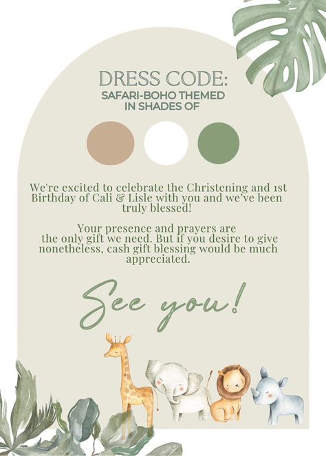 Safari 1st Birthday Invitations, Boho Theme Invitation 1st Birthday, Safari Theme Invitation Template, Boho Safari Birthday Party, Boho Safari Baby Shower Ideas, Safari Themed Invitation, Christening Theme, Safari Invitation, Safari Birthday Invitation