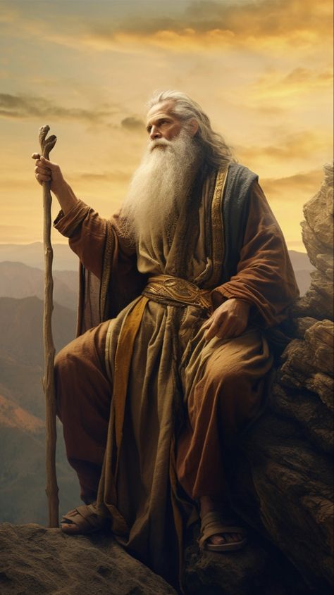 Biblical Figures Art, Prophet Fantasy Art, Moses Prince Of Egypt Art, Prophet Art, Prophet Moses, Will Moses Paintings, Moses Bible Story Pictures, Moses Art, Prophetic Painting