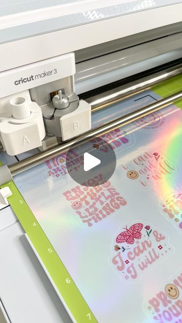 Watch how I create Holographic Printable Vinyl stickers. I love how these really glow and when you move the stickers in different lightin... | Instagram Holographic Stickers Printable, Cardstock Crafts, Different Lighting, Holographic Stickers, Printable Vinyl, Diy Stickers, Printable Stickers, Vinyl Stickers, Cricut Crafts