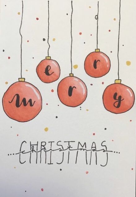 Merry Christmas Easy Drawing, Xmas Card Drawing Ideas, Teacher Christmas Card Ideas, Christmas Card Aesthetic Ideas, Easy Christmas Card Designs, Merry Christmas Art Draw, Easy Drawings For Christmas, Christmas Card Ideas For Teachers, Christmas Cards Ideas Easy