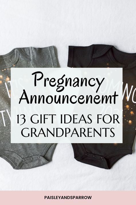 Wondering how to announce your pregnancy to your parents? 13 gift ideas for new grandma or grandpa - great for grandparents Becoming Grandparents Announcement, Gifts For Great Grandparents, Pregancy Announcement, Creative Baby Announcements, Grandparent Announcement, Baby Announcement Grandparents, Pregnancy Announcement To Parents, Fun Pregnancy Announcement, Gifts For New Grandma