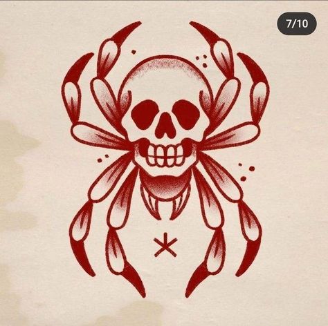 Spider Skull Tattoo, Skull Tattoo Traditional, Traditional Tattoo Outline, Traditional Tattoo Stencils, Traditional Tattoo Drawings, Traditional Black Tattoo, Spider Skull, Skull Spider, Drawing Things