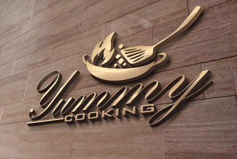 #logo #graphicdesigner #logodesign #3Dwallmockup #mockup #3Dwall Pratik Name Logo, Masala Logo Design, Chef Logo Design Ideas, Resturant Logo, Food Company Logo, Food Brand Logos, Catering Logo, Mockup Logo, Food Logo Design Inspiration