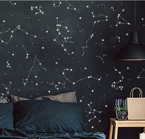 Constellation Stickers, Constellation Wall Art, Virgo Constellation Tattoo, Star Wall Decals, Kids Room Wall Decals, Room Photo, Star Decals, Space Room, Kids Wall Decals