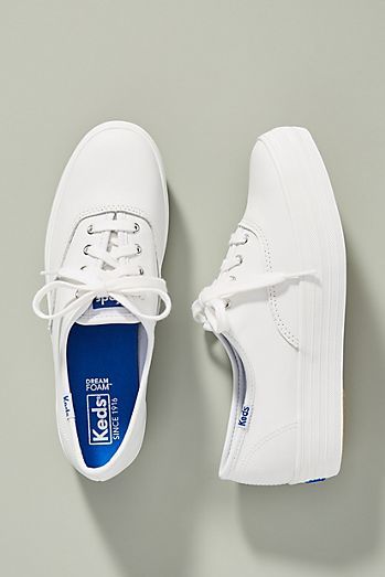 Keds Triple Kick Leather Sneakers Keds Shoes Platform, Kate Spade White Low-top Sneakers, Keds Tripple Dazzle Sneaker, Keds Triple Kick, Leather Keds, Keds Champion, Keds Style, All About Shoes, Keds