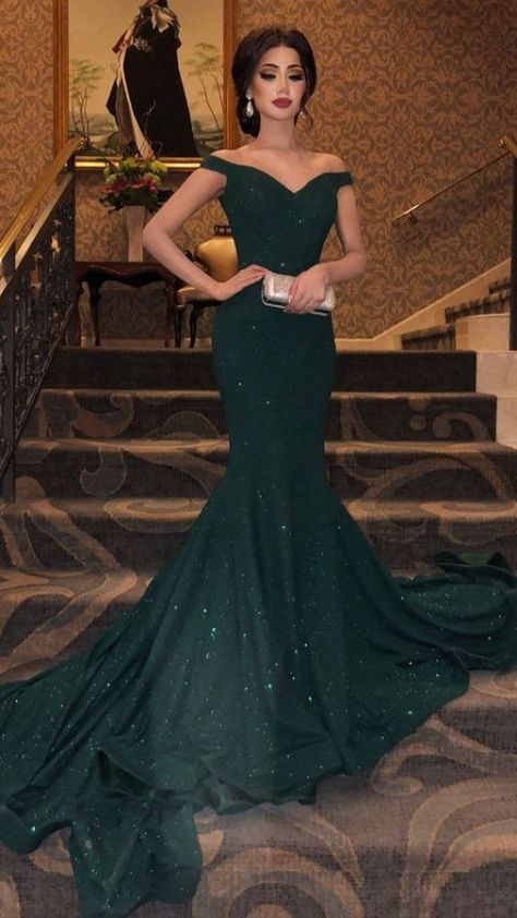 Mermaid Dark, Prom Dresses Off Shoulder, Dark Green Prom Dresses, Emerald Green Prom Dress, Green Prom Dresses, Dresses Off Shoulder, Formal Dresses Graduation, Green Formal Dresses, Green Evening Dress