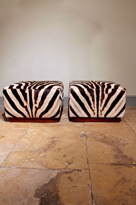 A great quality pair of vintage Ralph Lauren stools, in zebra hide. Zebra Furniture, Zebra Hide, British Colonial Decor, Home Interior Accessories, African Inspired Decor, African Home Decor, Colonial Decor, Sofa Sets, African Decor