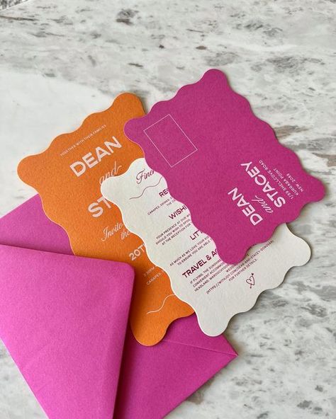 Coloured Wedding Invitations, Event Invite Graphic Design, Fun Wedding Stationery, Bold Color Wedding Theme, Event Stationery, Minimalist Designs, Funky Wedding Invites, Fun Wedding Invites, Minimalist Invitation Wedding