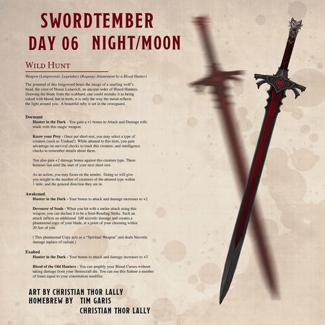 Dnd Dual Swords, Dnd Legendary Swords, Homebrew Swords 5e, 5e Magic Items, Homebrew Items, Writer Prompts, Dungeons And Dragons Rules, Blood Hunter, D D Classes