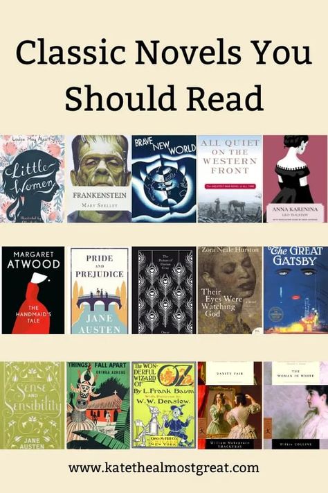 Classic Books To Read Aesthetic, Classic Literature For High School, Top 100 Classic Books Reading Lists, Best Classic Literature Books, Literature Classics Reading Lists, English Literature Classics, Classic Love Story Books, Books For Literature Students, Literature Books For Beginners