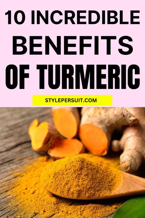 Turmeric is a bright yellow spice commonly used in cooking, but its benefits extend far beyond its culinary uses. Incorporating turmeric into your diet or taking turmeric supplements can be a simple and effective way to reap these health benefits. Here are ten amazing benefits of turmeric: Turmeric Supplement Benefits, Turmeric Uses, Turmeric Tea Recipe, Turmeric Supplement, Benefits Of Turmeric, Turmeric Health, Turmeric Recipes, Turmeric Health Benefits, Turmeric Tea