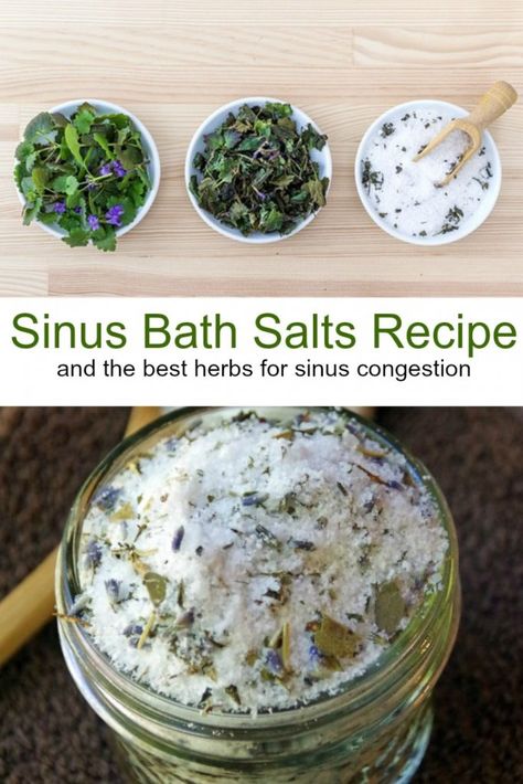 Homemade Bath Salts, Bath Salts Recipe, Bath Salts Diy, Săpunuri Handmade, Congestion Relief, Bath Recipes, Sinus Congestion, Homemade Bath, No Salt Recipes