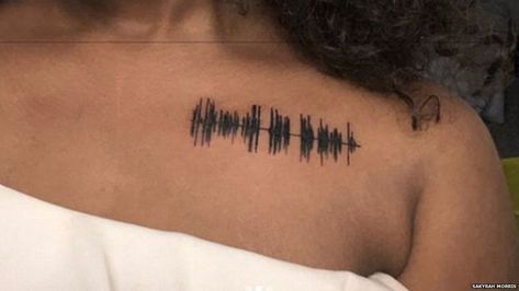 Voice Memo Tattoo, Voice Tattoo, Grandmother Tattoo, Sound Wave Tattoo, Grandma Tattoos, Heartbeat Tattoo, Ink Therapy, Parent Tattoos, Voice Message