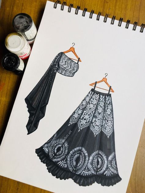 Portfolio Ideas For Fashion Designer, Blouse Drawing Sketches, Desi Sketch, Saree Drawing, Dress Illustration Design, Basic Illustration, Outfits Illustration, Bride Fashion Illustration, Textile Designing