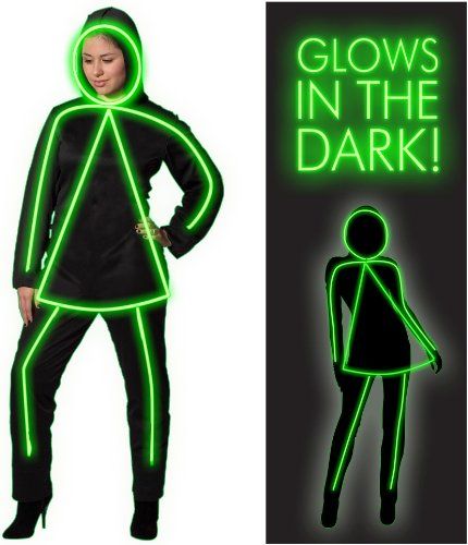 GlowGirl Adult Costume Glowstick Costume, Stick Figure Costume, Glow Costume, Dark Costumes, Glow In Dark Party, Glow Stick Party, Diy Glow, Up Costume, Glow Stick