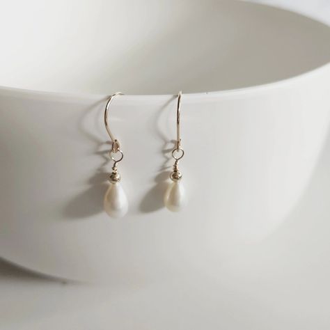 Freshwater Teardrop pearl drop earrings, embellished with a 3mm gold filled bead and gold filled hook earring. Hanging Pearl Earrings, Pearl Drop Earrings, Pearl Drop, Hook Earrings, Gold Filled, Pearl Earrings, Drop Earrings, Beads, Gold