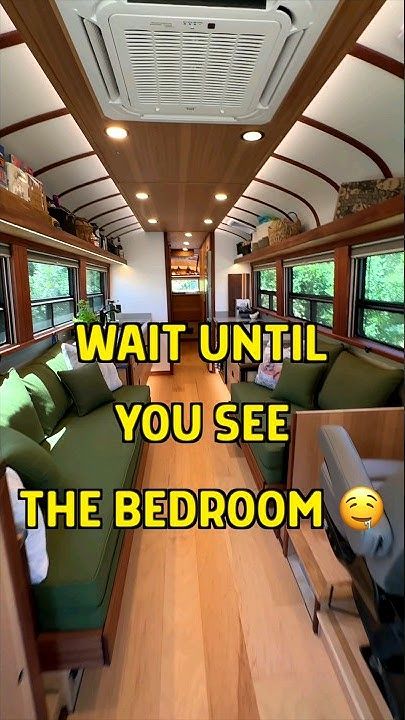 Could you live in this school bus turned land yacht?! #buslife #tinyhous... Converted Bus Interior, Old School Bus Conversion, Schoolbus House Converted Bus, Schoolies Bus Conversion, Bus House Ideas, Bus Conversion Ideas Layout School Buses, School Bus Conversion Plans, Bus Living Interiors, Short Bus Conversion Ideas