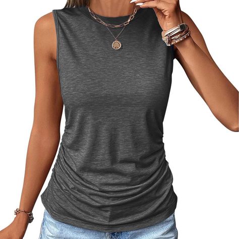 Womens Tee Shirts, Amazon List, Nursing Tank, Summer Tshirt, Womens Workout, Vintage Tank Top, Semi Casual, Classic Blouses, Basic T Shirts