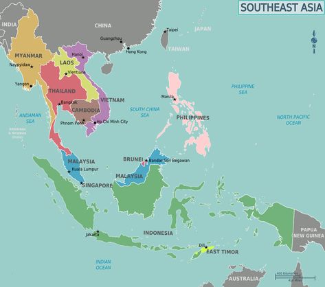 Australia-Malaysia connections South East Asia Map, Southeast Asia Map, East Asia Map, Peta Asia, South East Asia Backpacking, Naypyidaw, Map Of Asia, Backpacking Routes, Asia Map