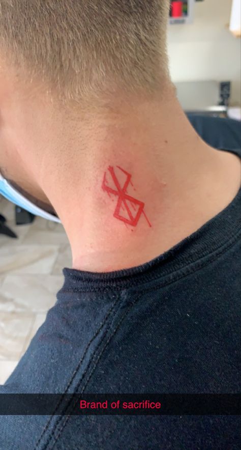 Brand Of Sacrifice Tattoo, Tattoo Chest And Shoulder, Sacrifice Tattoo, Berserker Tattoo, Brand Of Sacrifice, Oni Tattoo, Geometric Sleeve Tattoo, Simple Tattoos For Guys, Mark Tattoo