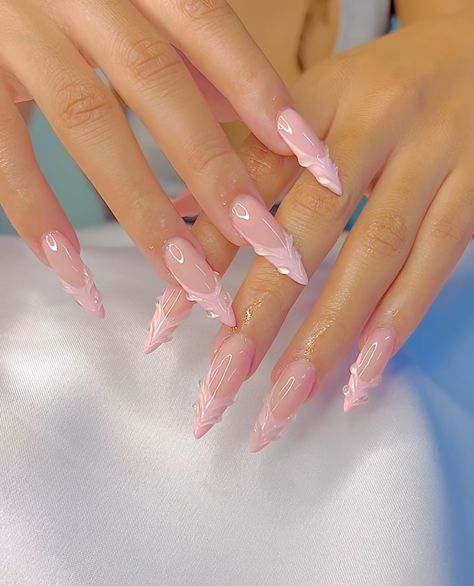 Maquillage On Fleek, Baby Pink Nails, Wow Nails, Glamour Nails, Classy Acrylic Nails, Acrylic Nails Coffin Pink, Almond Acrylic Nails, Nail Swag, Bling Acrylic Nails