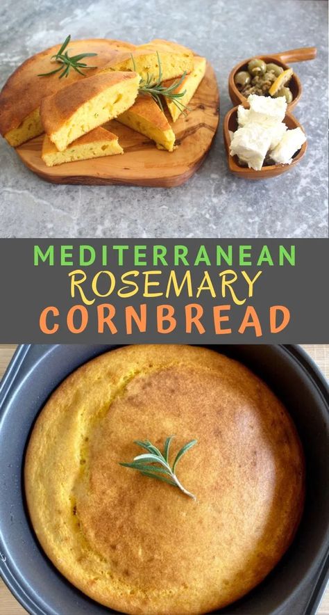 Mediterranean Rosemary Cornbread - Mediterranean Latin Love Affair Rosemary Cornbread, Stuffing Cornbread, Albanian Cuisine, Mediterranean Bread, Albanian Recipes, Quick Vegetarian Meals, Thanksgiving Stuffing, Cornbread Recipe, Best Bread Recipe