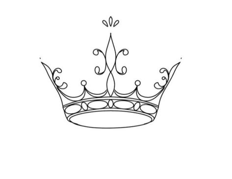 Crown Aesthetic Tattoo, Simple Tiara Tattoo, Queen Crown Drawing Simple, Princess Crown Tattoo Design, Queen Crown Tattoo Stencil, Simple Queen Crown Tattoo, Simple Crown Drawing, Simple Crown Tattoo Design, Small Crown Tattoos For Women