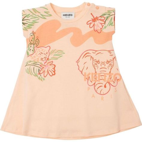 Peach pink animal graphic short sleeve dress for baby girls from KENZO Kids. This KENZO Kids sleeveless flared dress is perfect for wearing to the beach. Made of 100% organic cotton, this design sports several iconic prints on the front and back. It is easy to slip on thanks to the press studs on the left shoulder. | Kenzo | Peach Animal Graphic Dress, | Organic Cotton (Pink, Size 9M) | Maisonette collects the best children’s products from around the world (unlike Zulily, Etsy, The Tot, Farfetch Kenzo Dress, Kids Robes, Dress For Baby, Graphic Dress, Pink Animals, How Many Kids, Animal Graphic, Kenzo Kids, Flared Dress