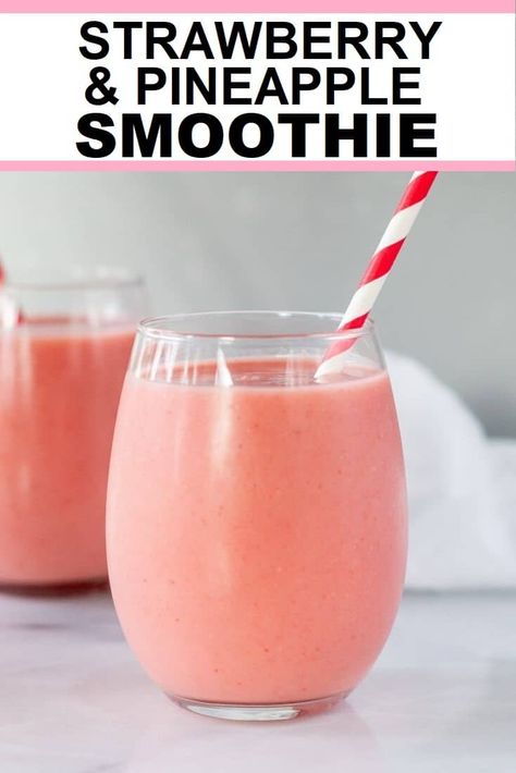 Strawberry Pineapple Smoothie, Blend Jet, Berry Smoothies, Pineapple Smoothie Recipes, Smoothie Recipes Strawberry, Protein Smoothies, Healthy Strawberry, Smoothie Drink Recipes, Smoothie Detox