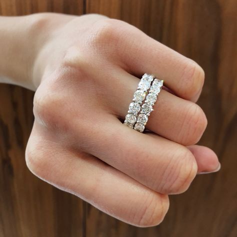 Big, bold, and BEAUTIFUL! Our 30 point and 20 point eternity bands kind of rule the roost! Eternity Ring Diamond Stack Engagement, Double Eternity Band, Stacked Eternity Bands, Diamond Eternity Bands For Women, Ring Aesthetic Vintage, Silver Ring Aesthetic, Rings Aesthetic Silver, Bride Vibes, Diamond Eternity Bands