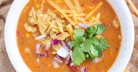 Vegan Tortilla Soup | plant.well How To Cook Jackfruit, Vegan Tortilla Soup, Vegan Tortilla, Mexican Soup Recipes, Low Cholesterol Recipes, Mexican Soup, Vegan Beans, Vegan Soups, Tortilla Soup