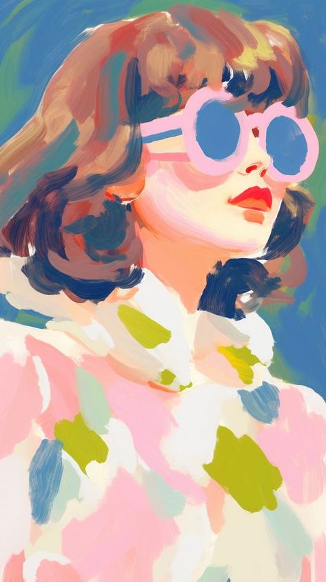 Woman wearing sunglasses painting art backgrounds.  | premium image by rawpixel.com Sunglasses Painting, Pink Background Iphone, Woman Wearing Sunglasses, Baby Pink Background, Iphone Wallpaper Cute, Pastel Theme, Wallpaper Cute, Wearing Sunglasses, Awesome Designs