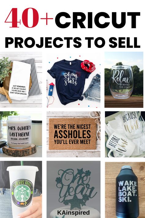 CRICUT PROJECTS TO SELL ONLINE Crafts You Can Make With A Cricut, Cricut Swag Ideas, Diy Ideas To Make Money, Vinyl Items To Sell At Craft Fair, Cricut Items To Sell Craft Fairs, Cricut Ideas To Sell Projects, Top Selling Cricut Projects, Simple Cricut Projects To Sell, Cricut Projects That Sell Well