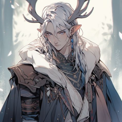 AI art generated with Midjourney. Prompt: dungeons and dragons characters, character reference, male, antler horns, sketch --niji 5 Horns Sketch, Antler Horns, Boy With White Hair, Reference Male, Male Fairy, Male Elf, Dragon Horns, Male Witch, Witch Drawing