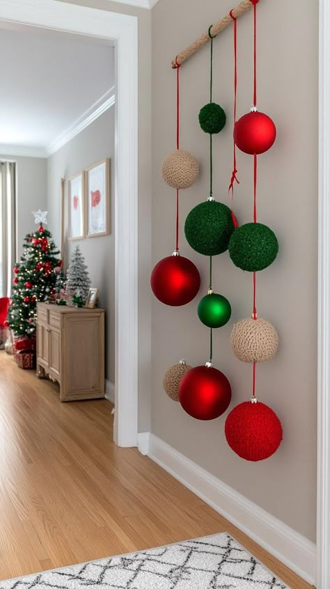 Christmas Decor Ideas For Nursing Home, Christmas Decor Ideas Nursing Home, Christmas Apartment Door Decorations, Hallway Decoration Ideas, Hanging Christmas Decor, Christmas Hallway, Hallway Decoration, Beautiful Christmas Scenes, Christmas Window Decorations