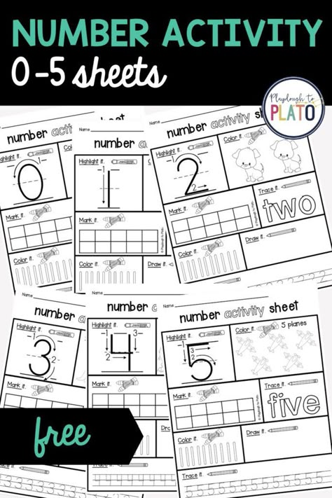 0-10 Number Activities, Digraph Activity, Free Math Centers, Learning Numbers Preschool, Count And Write, Numbers To 20, Playdough To Plato, Homework Worksheets, Number Activity