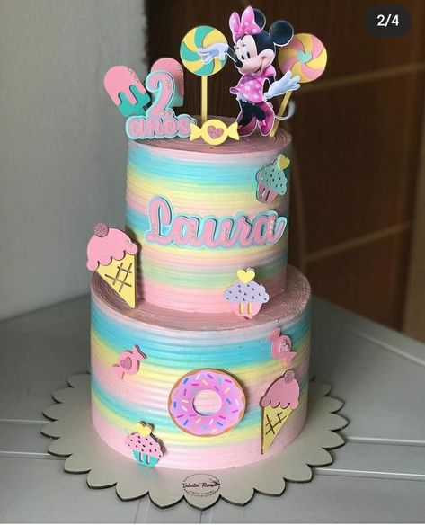 Candyland Cake, Candy Themed Party, Bolo Minnie, Christmas Holiday Cake, Princess Birthday Cake, Ice Cream Birthday Party, Candy Cakes, Cartoon Cake, Hello Kitty Cake